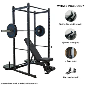 Fan Favorite Garage Squat Cage w/ Full Attachment Package Fresh Drop, Gym equipment for seniors