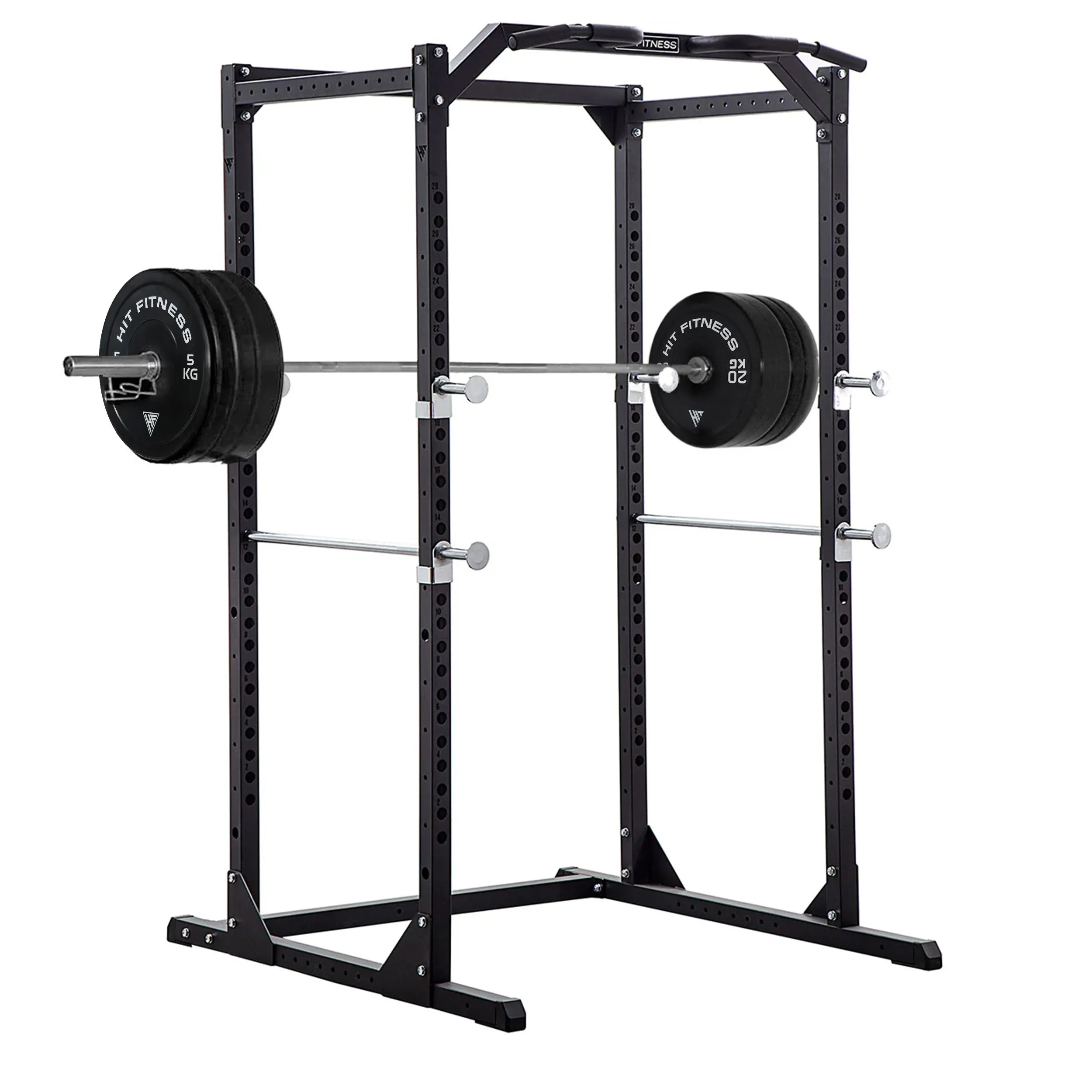 Fan Favorite Hit Fitness Athletic Pack 120kg | F100 Rack & Black Bumper Plates Made for You, Smart scale body fat, TENS unit muscle stimulator, Wall mounted bike rack