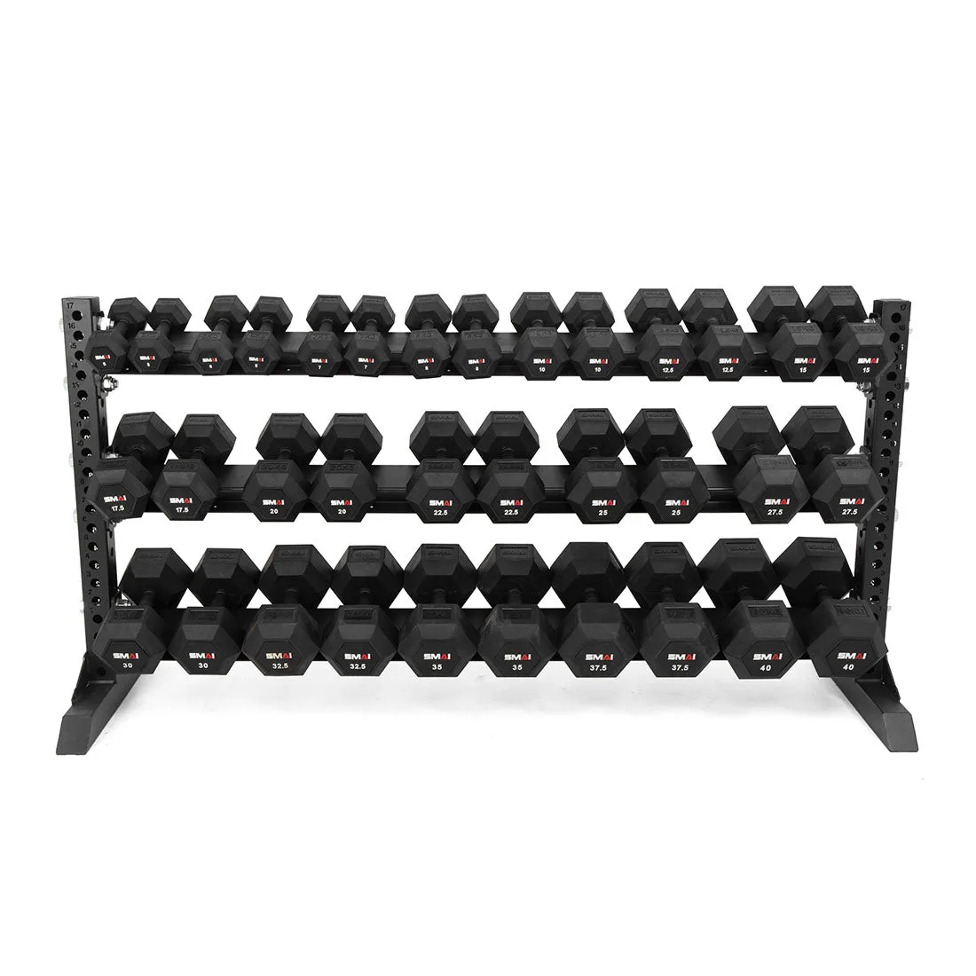 Fan Favorite Rubber Hex Dumbbell Set 5kg - 40kg with Rack - Vanta Series Quick Buy, Leg press machine