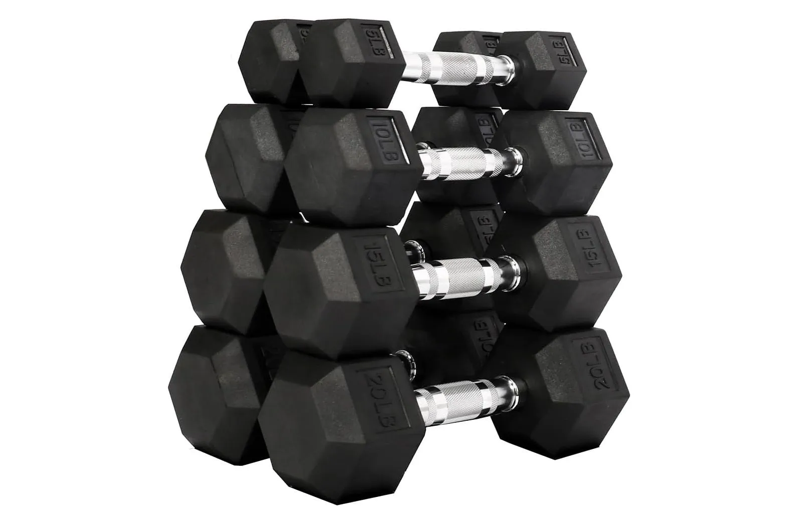 Warrior Rubber Hex Dumbbell Set w/ Rack (5-50lbs) (SUMMER SALE), Best treadmill under $500, Overhead pulley storage, Yoga Mats