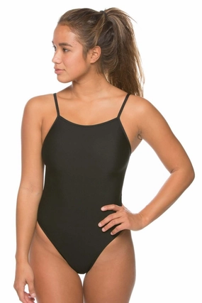 Fina Approved Tiger One Piece Swimsuit - Black