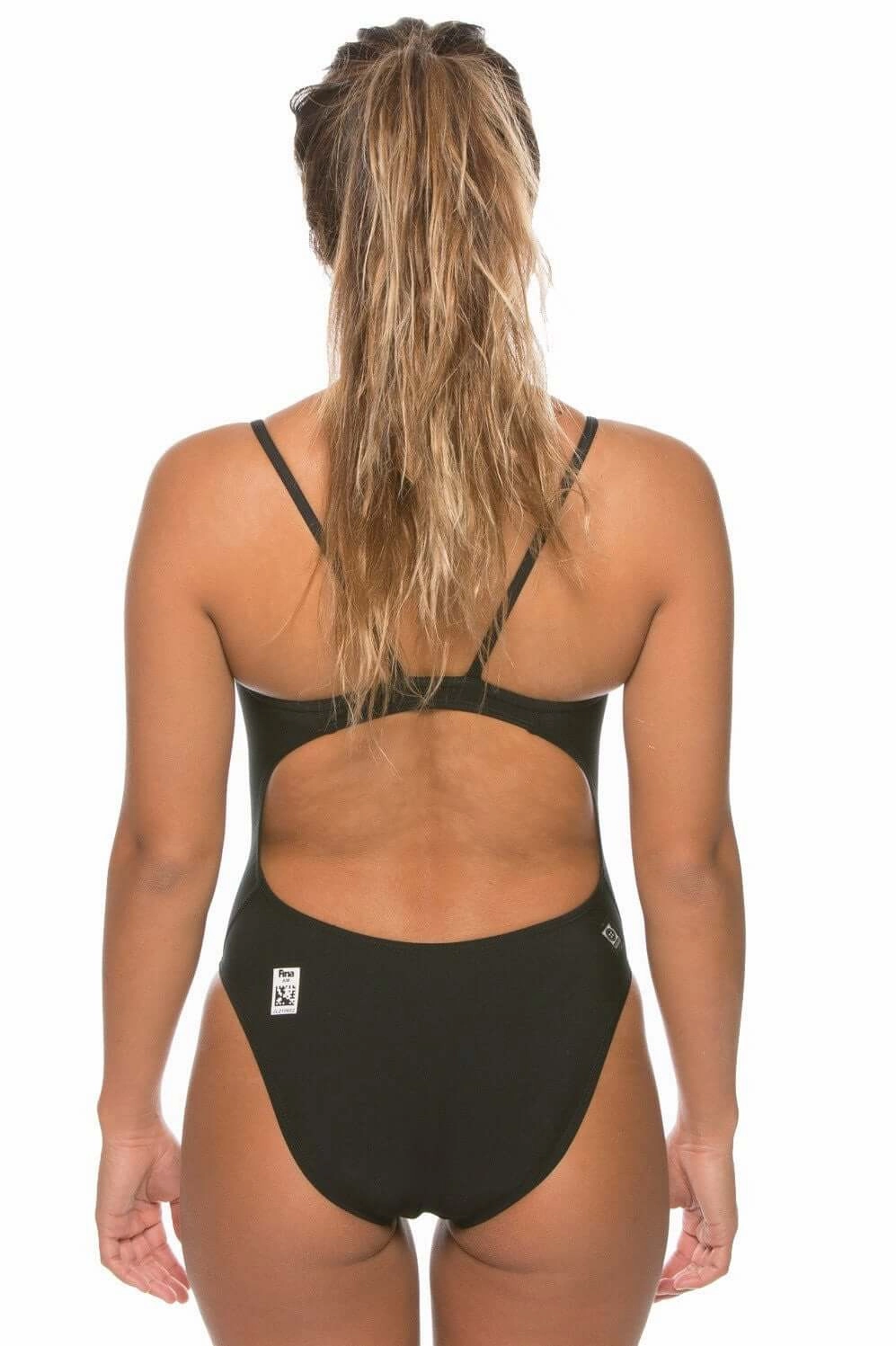 Fina Approved Tiger One Piece Swimsuit - Black