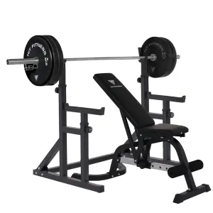 Final Call Hit Fitness Core Pack 80kg | Essential Rack - Bench - Weight Plates New Favorites, Yoga Props, Full Functions, Foldable weight bench
