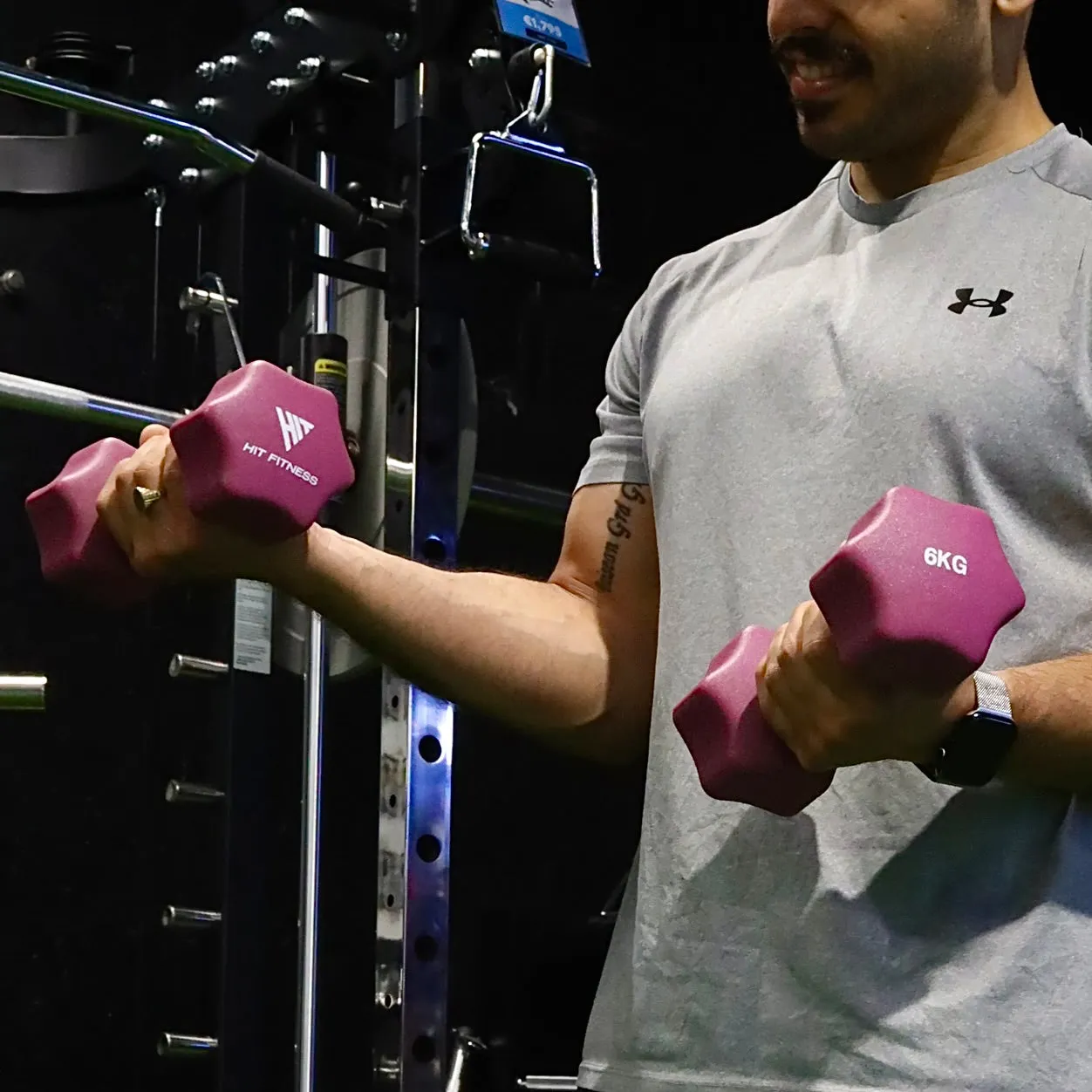 Hit Fitness Neoprene Studio Dumbbells | 6kg Pair, Massage Guns, Wrist weights, Theragun Prime