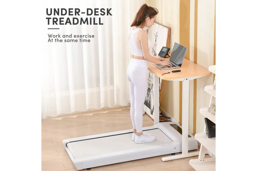 LifeSpan TX6-GlowUp Under Desk Treadmill, Fixed Barbell Set