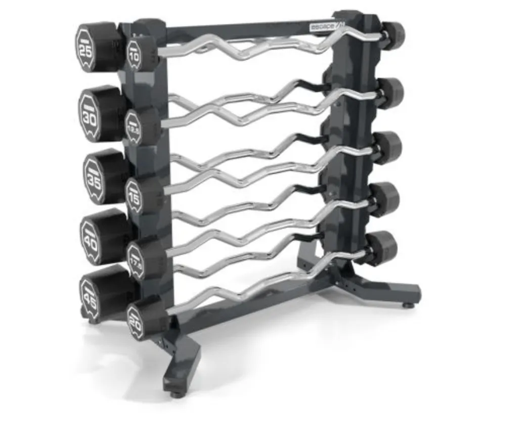 Escape Nucleus Urethane Curl Barbells, Dumbbell Storage, Vertical climber machine, Flooring