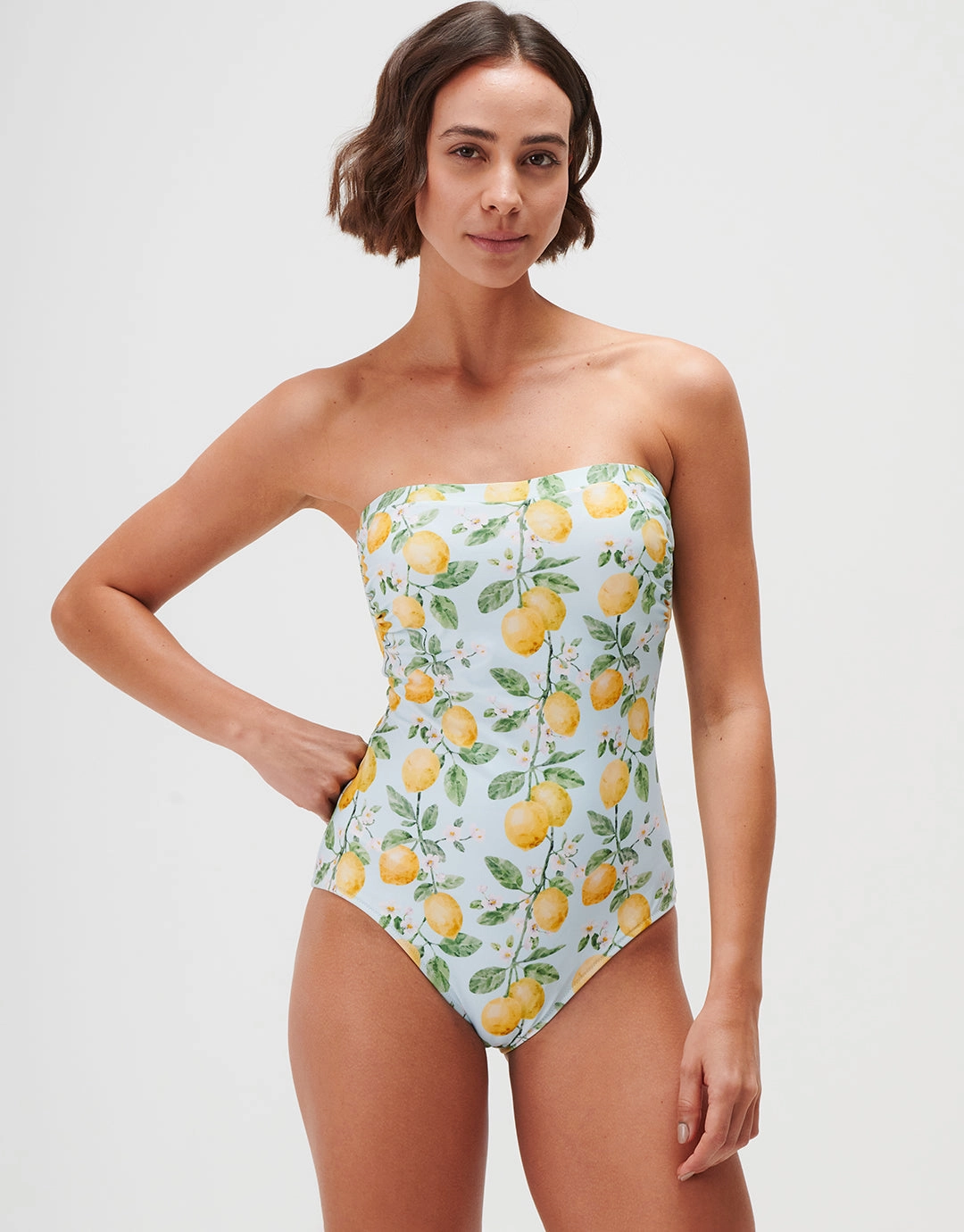 Fior di Limone Bandeau Swimsuit - Sorrento Sky