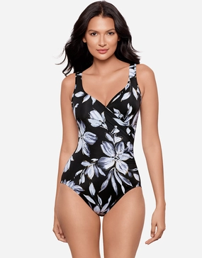 Fiore Di Luna Its A Wrap Swimsuit - Black White
