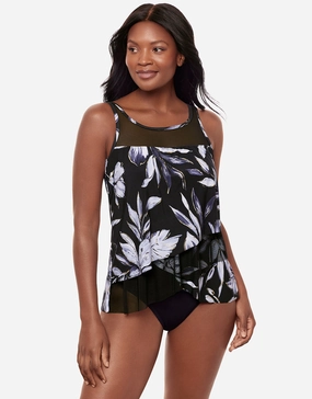 Fiore Di Luna Mirage Tankini Top - Black White