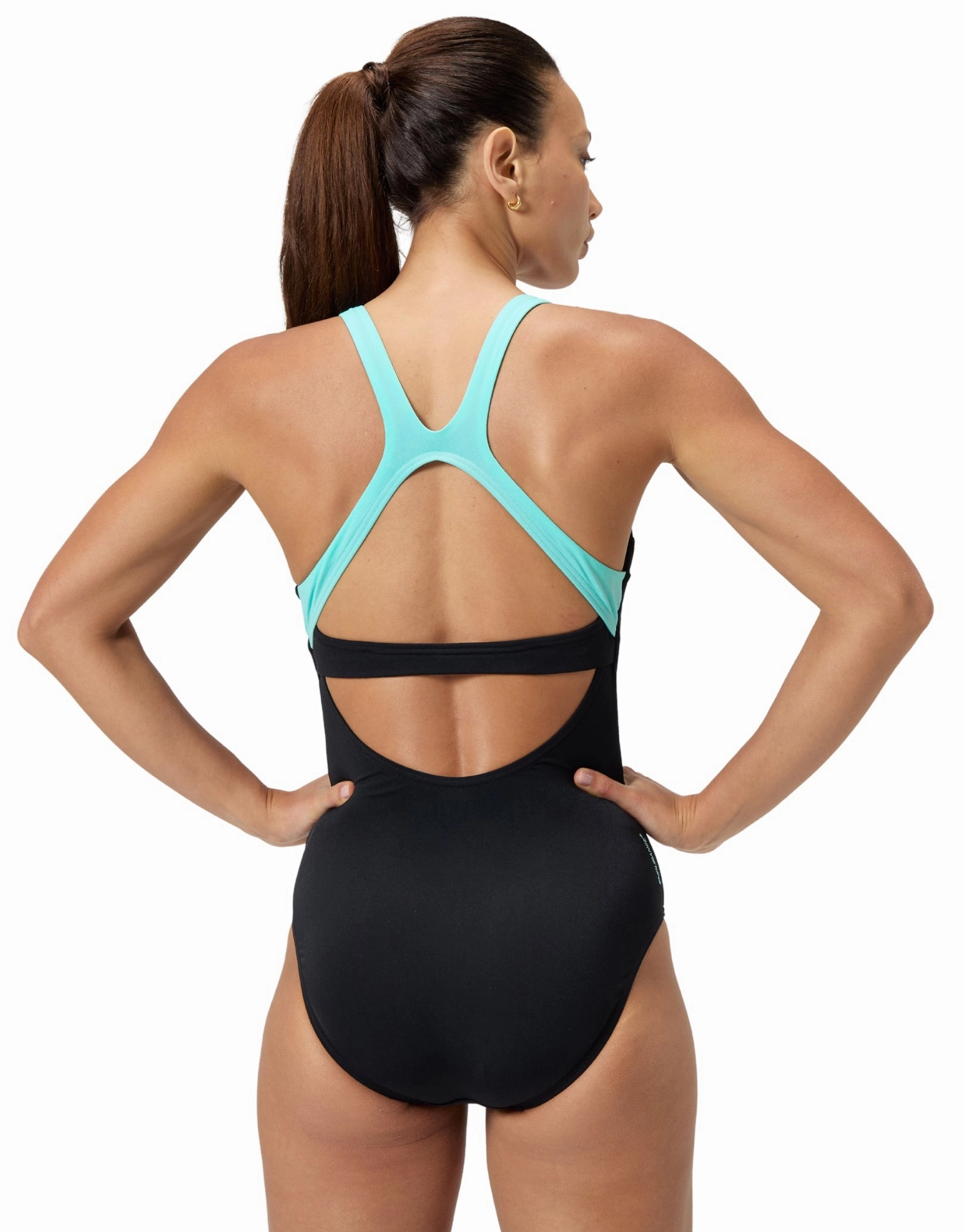 Flex Band Swimsuit with Swim Bra - Black/Turquoise