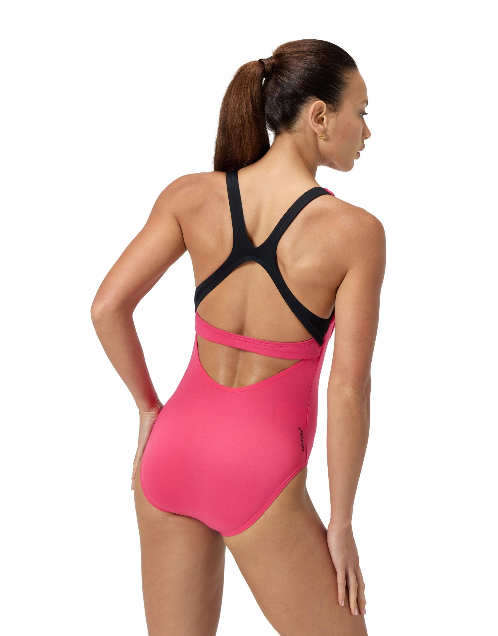 Flex Band Swimsuit with Swim Bra - Dark Pink