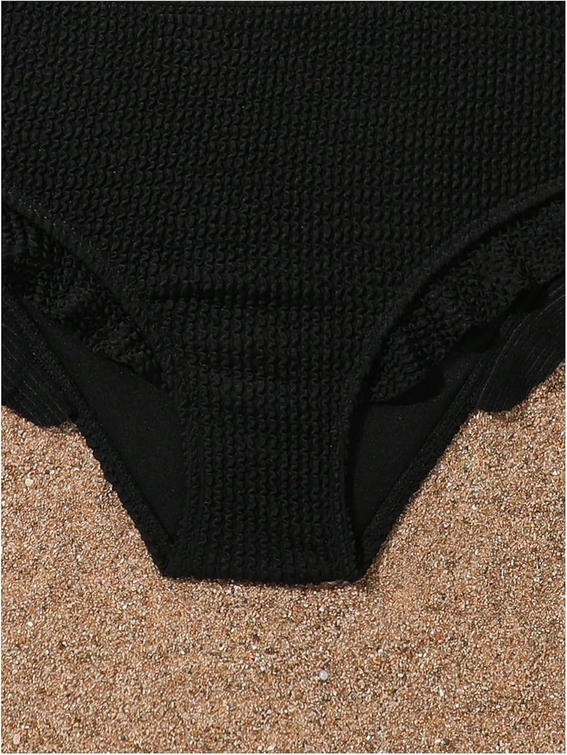 Floerns Girl's 2 Piece Bathing Suit Ruffle Trim Summer Bikini Swimsuit