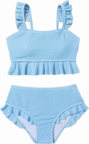 Floerns Girl's 2 Piece Bathing Suit Ruffle Trim Summer Bikini Swimsuit