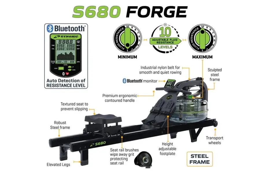 Dynamic Fluid S660 Forge Rowing Machine (SUMMER SALE - Extra 10%), Rowers
