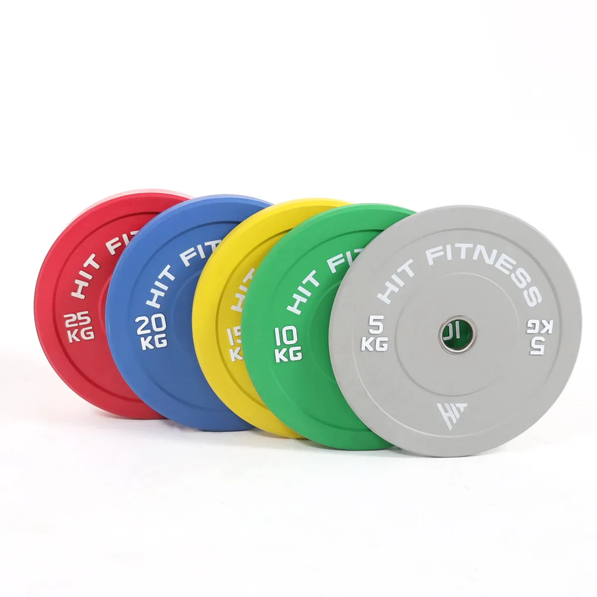 Hit Fitness 25kg Commercial Coloured Rubber Bumper Plate, Yoga Equipment, Rebounders, Gym pulley system