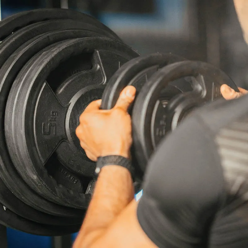 Hit Fitness Rubber Radial Olympic Weight Discs | 5kg, Dumbbell Sets, Dumbbell Storage, Bootcamp