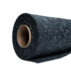 Fresh Finds Armour Flooring 25ft Roll - Grey Speck Moving Fast, Commercial Rowers, Weight Plate,Bars,Collars, Elliptical Crosstrainers