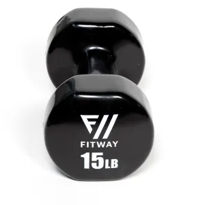 Fresh Finds Fitway Vinyl Dumbbell - 15lb. Built to Impress, Bars, Dumbbell Sets