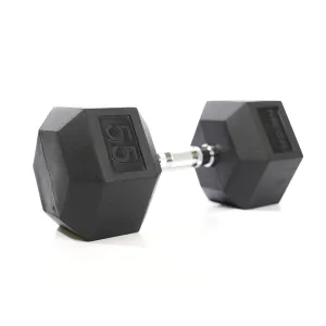 Fresh Finds Mega Fitness - Rubber Hex Dumbbell 55lbs Loved by Thousands, Wheelchair accessible gym gear