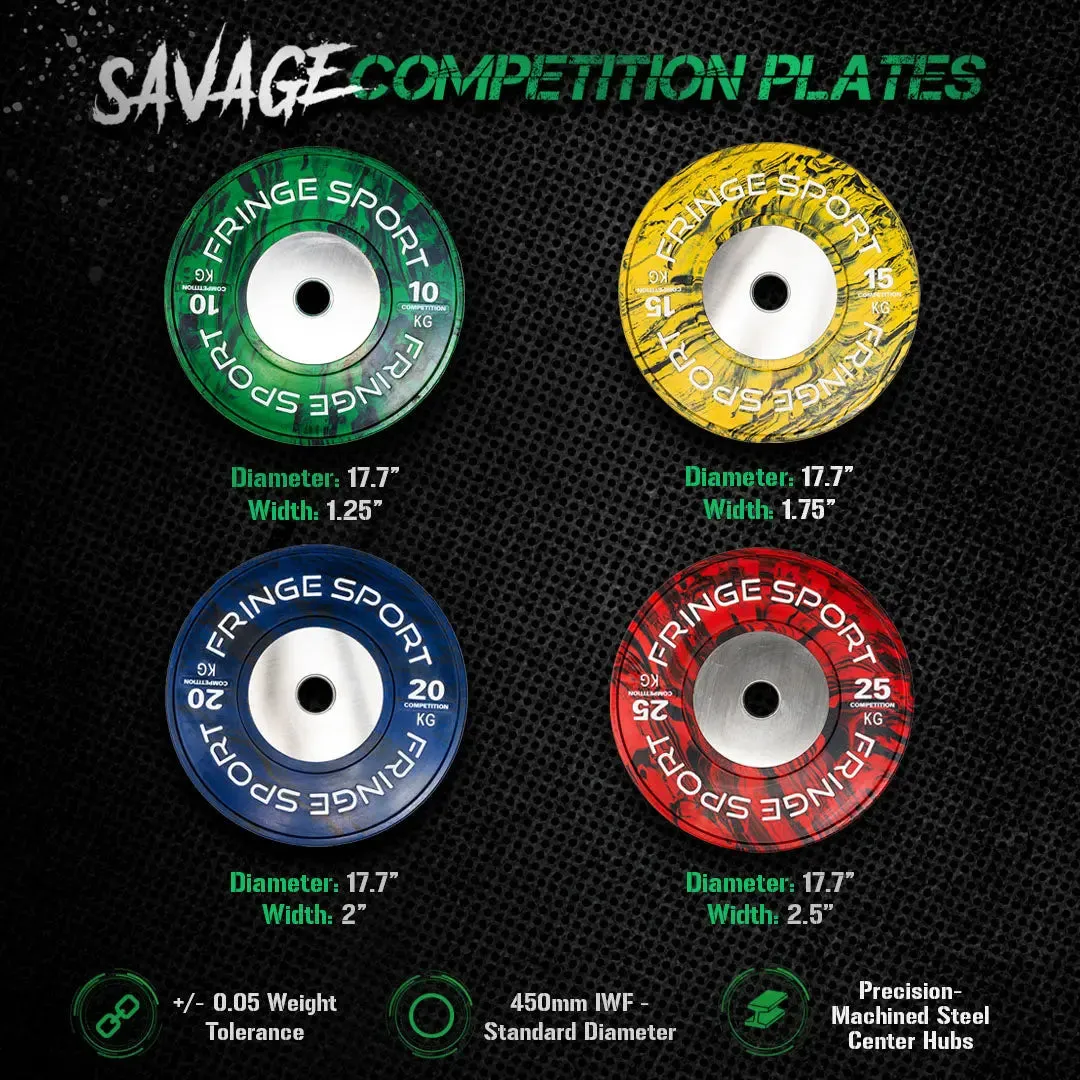 Savage Weightlifting Competition Plates - kgs, Treadmill Parts,Accessories, Rowing Machines, Yoga Sustainable Range