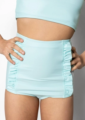 Fresh Mint | Youth Down in Front Ruffle Bottoms