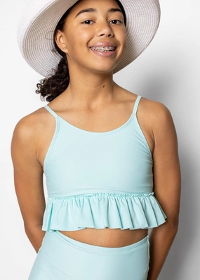 Fresh Mint | Youth Peplum Top