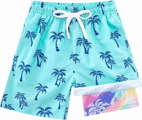 Funnycokid Boys Swim Trunks with Compression Liner Kids Anti-Chafe Swim Shorts Quick Dry Bathing Suit 5-16T
