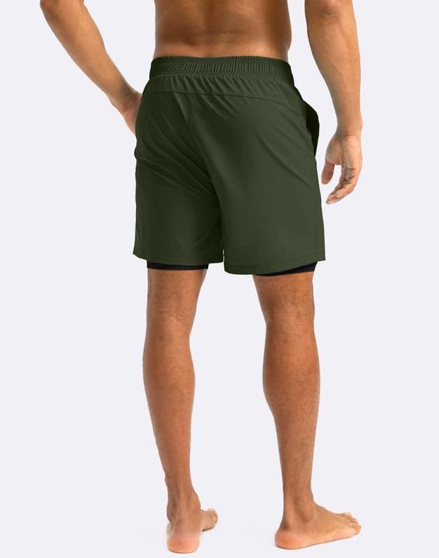 G Gradual Mens Swim Trunks with Compression Liner 5 inch Inseam Quick Dry Bathing Suits with Zipper Pocket-No Thigh Chafing