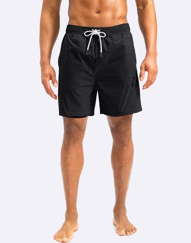G Gradual Mens Swim Trunks with Compression Liner 5 inch Inseam Quick Dry Bathing Suits with Zipper Pocket-No Thigh Chafing