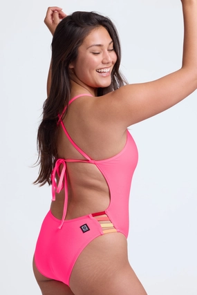 Gavin 2 One Piece Swimsuit - Hot Pink Contrast