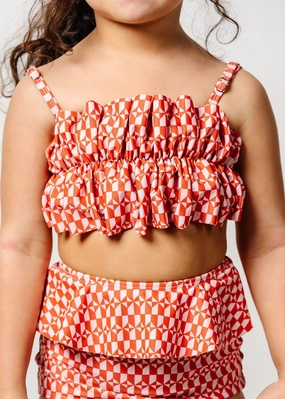 Geometric | Mini Oversized Ruffle Top