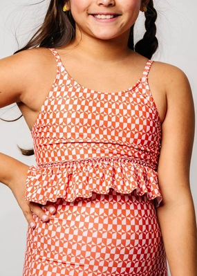 Geometric | Youth Peplum Top