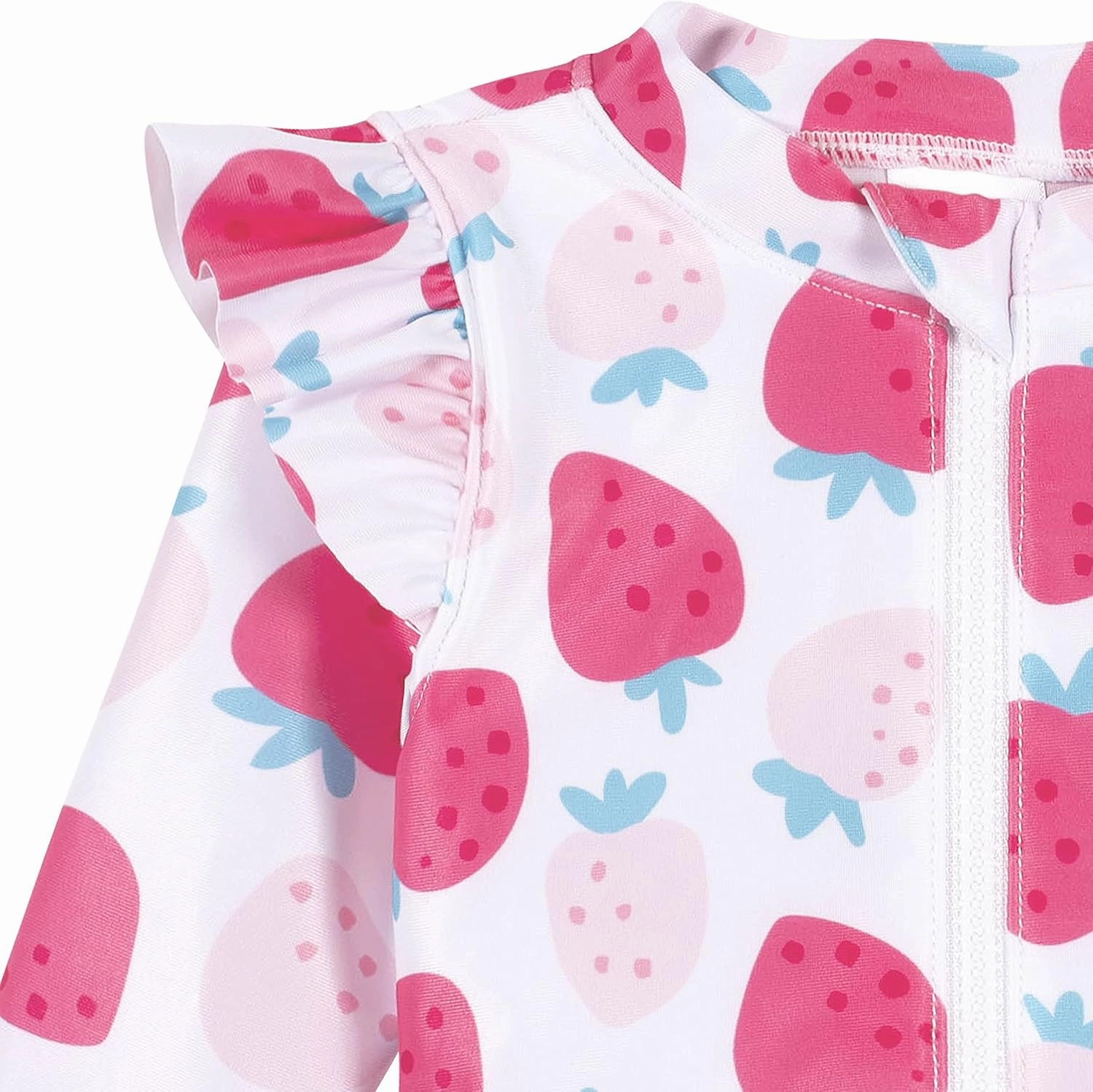 Gerber Girls' Toddler Long Sleeve One Piece Rashguard Swimsuit
