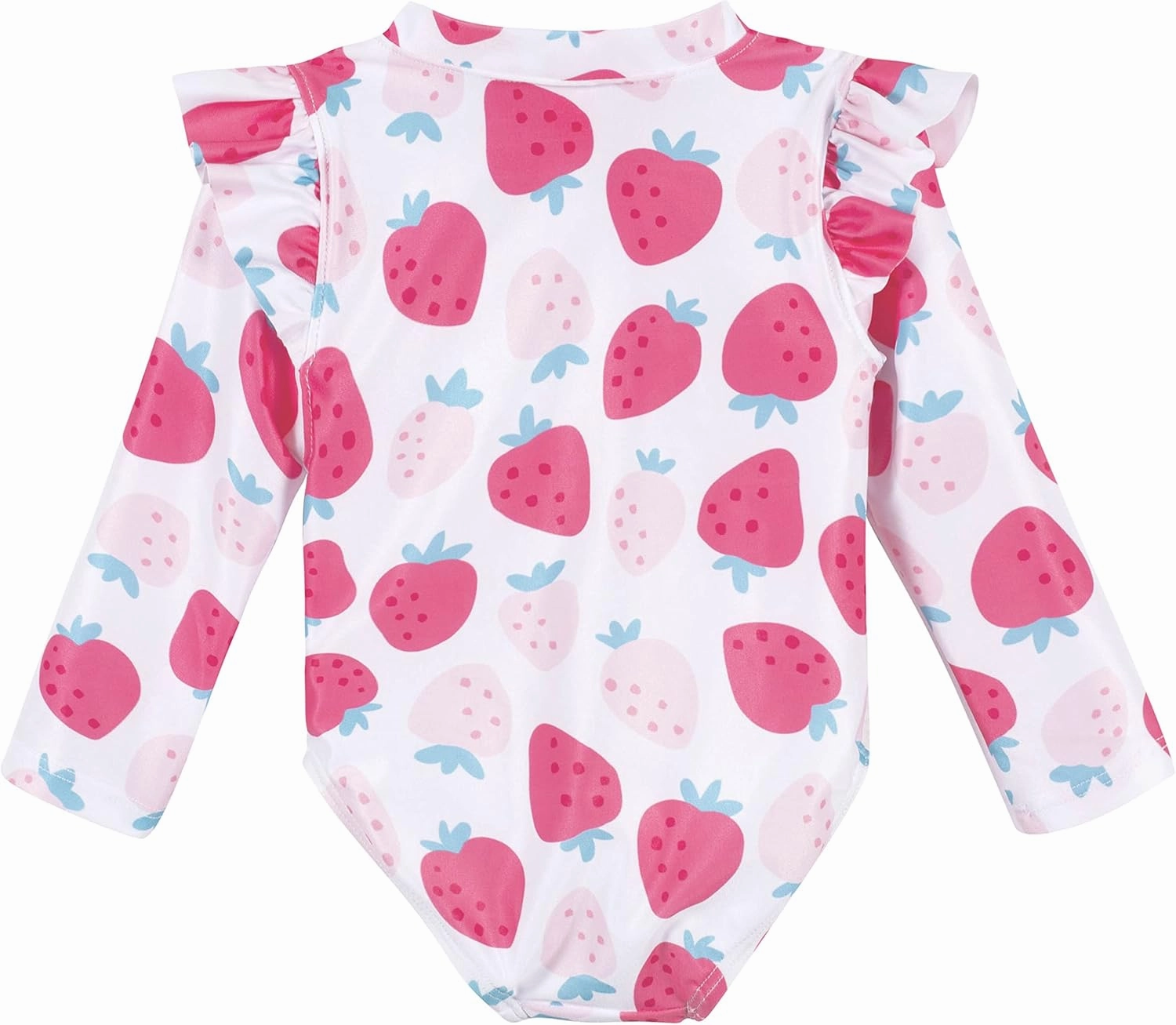 Gerber Girls' Toddler Long Sleeve One Piece Rashguard Swimsuit