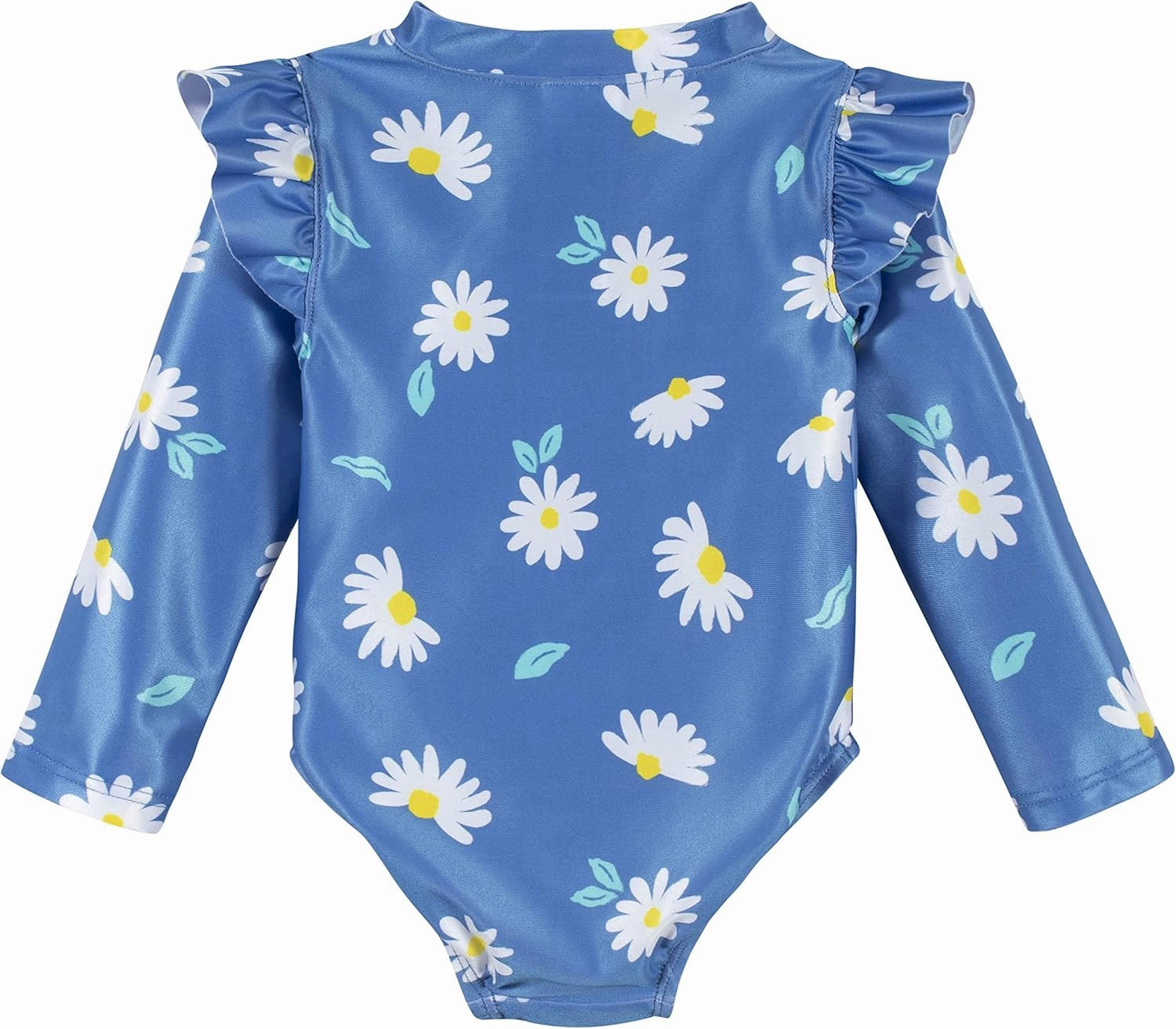 Gerber Girls' Toddler Long Sleeve One Piece Rashguard Swimsuit