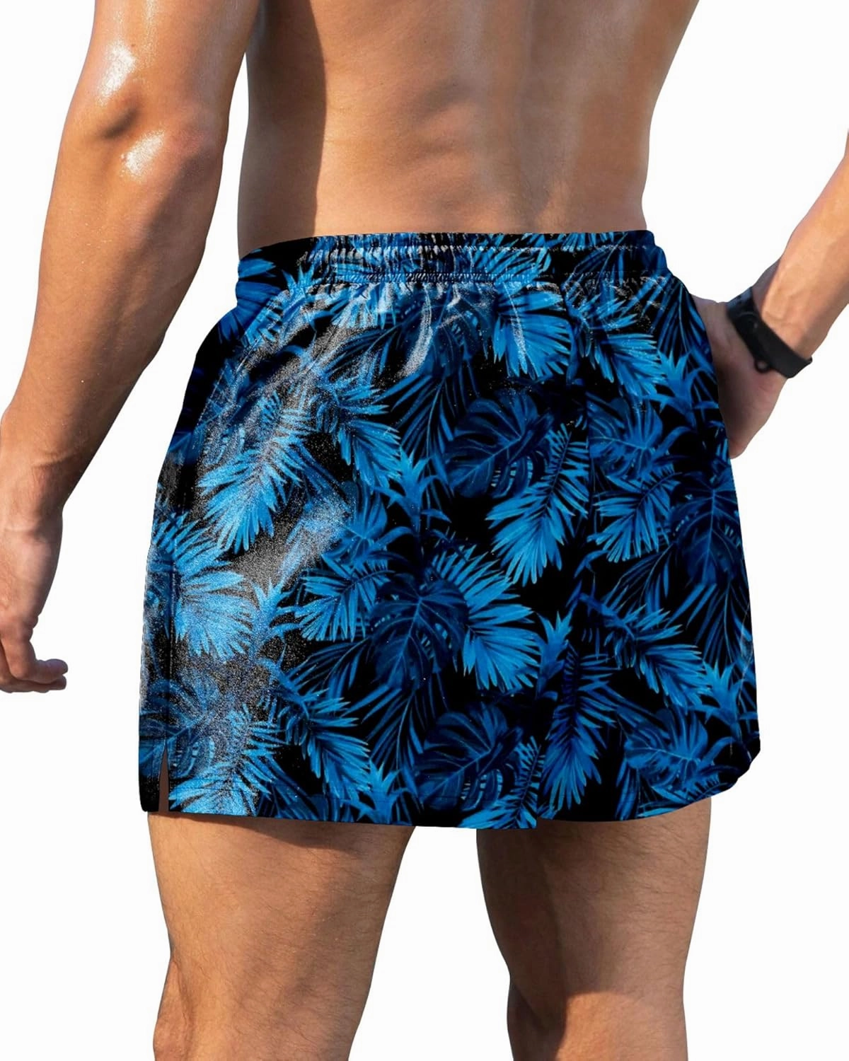 GIISAM Men's Swim Trunks, Bathing Suit 4 inch Inseam Quick Dry Swimsuit Beach Shorts with Compression Liner