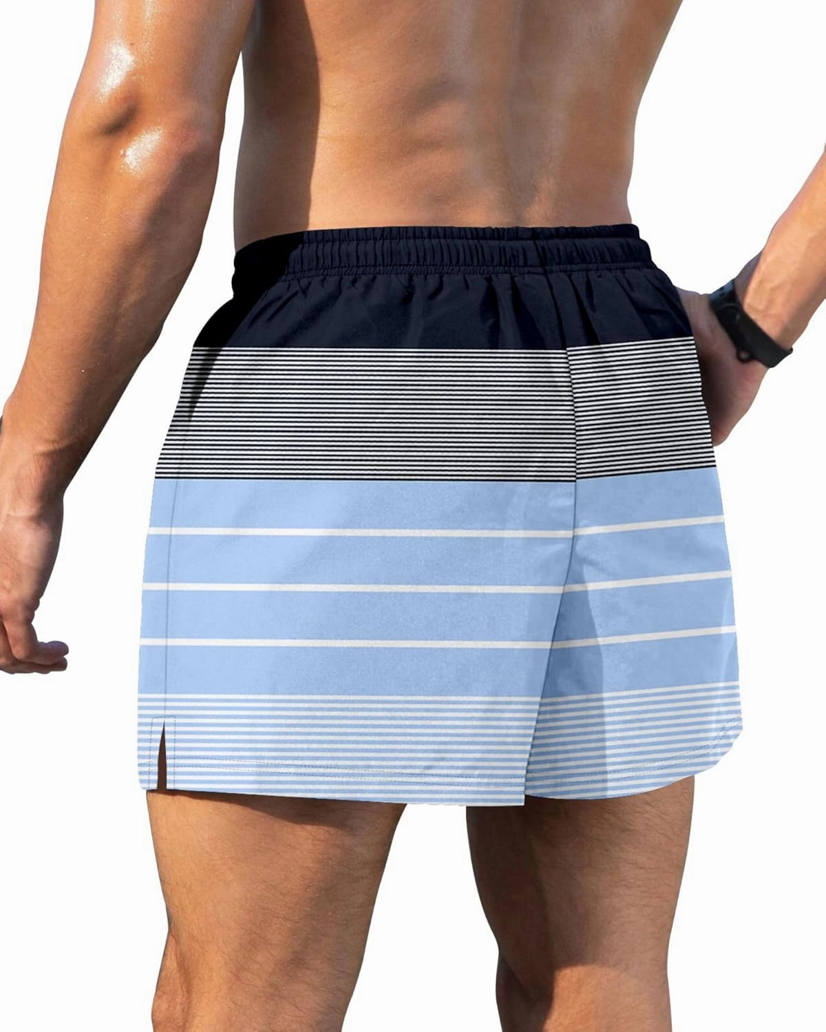 GIISAM Men's Swim Trunks, Bathing Suit 4 inch Inseam Quick Dry Swimsuit Beach Shorts with Compression Liner