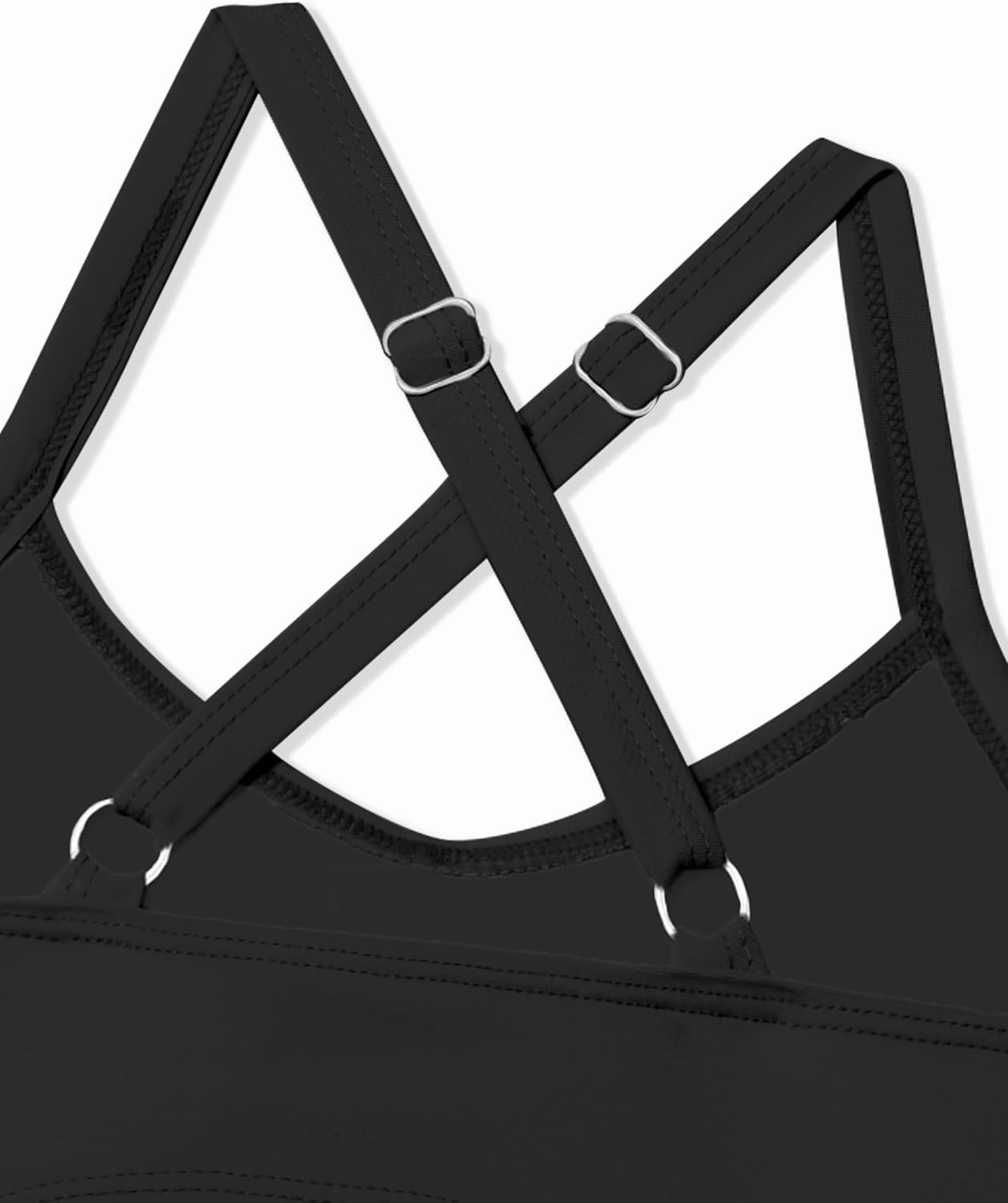Girl Swimsuit One Piece Cutout Ruched Bathing Suit for Girls V-Neck Color Block Adjustable Straps Pad Swimwear 9-16y