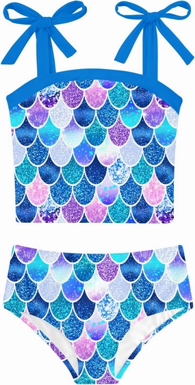 Girls 2 Piece Swimsuit Size 5-12 Summer Beach Bathing Suits for Girls Tankini Swimsuit Quick Dry Swimwear