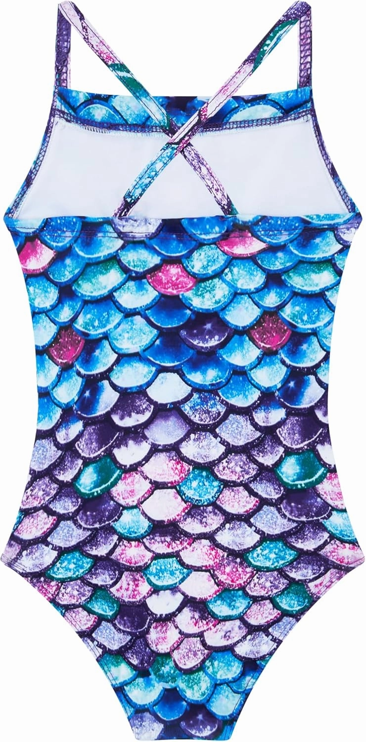 Girls Bathing Suits UPF 50  Swimsuits Quick-Dry Cross-Strap for Toddlers & Kids 3-12T Sleeveless Sun Protection