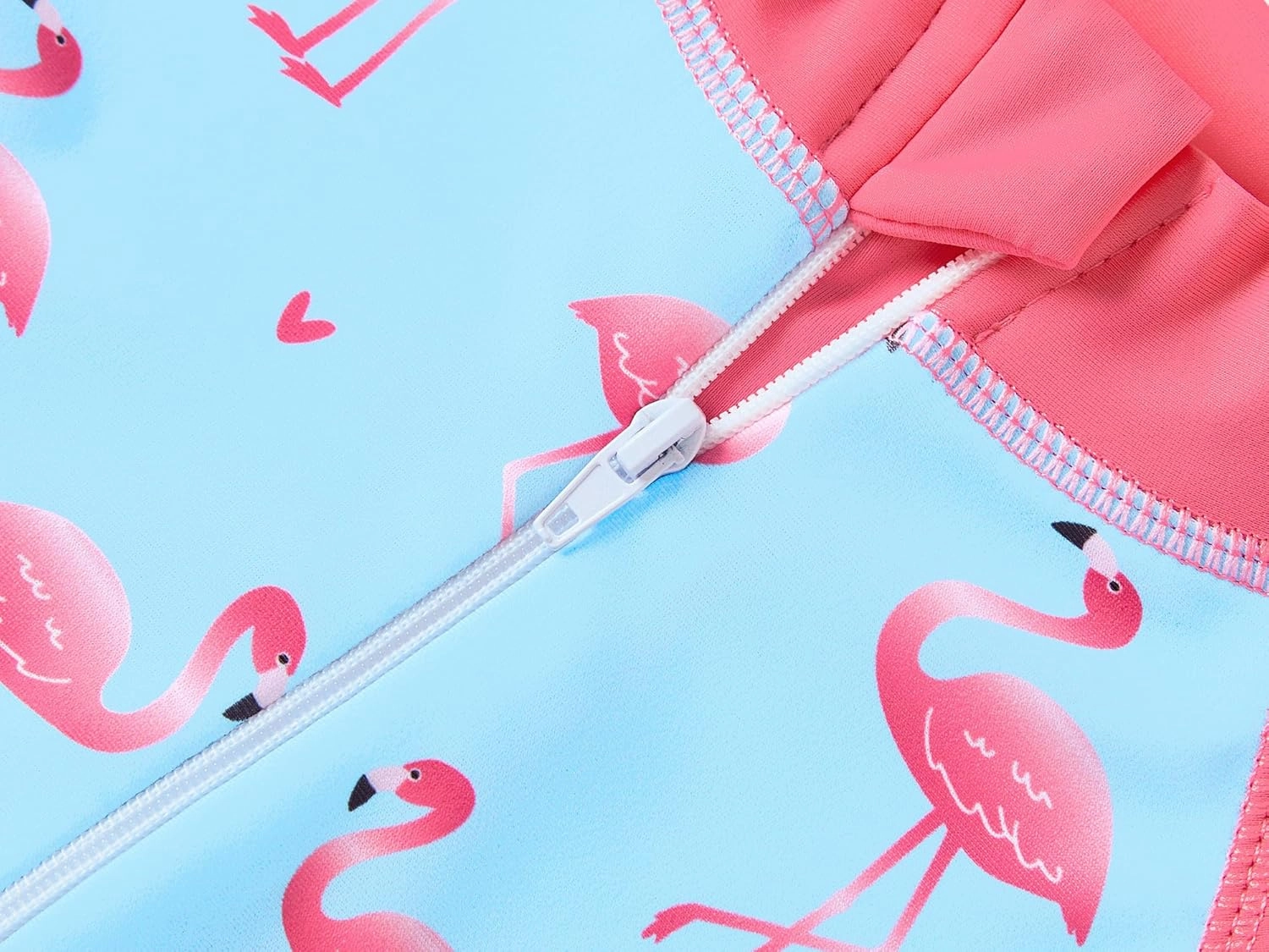 Girls Long Sleeve Rash Guard One Piece Swimsuit - Mermaid Checker Face Zipper Front Toddler Bathing Suit 2T-10