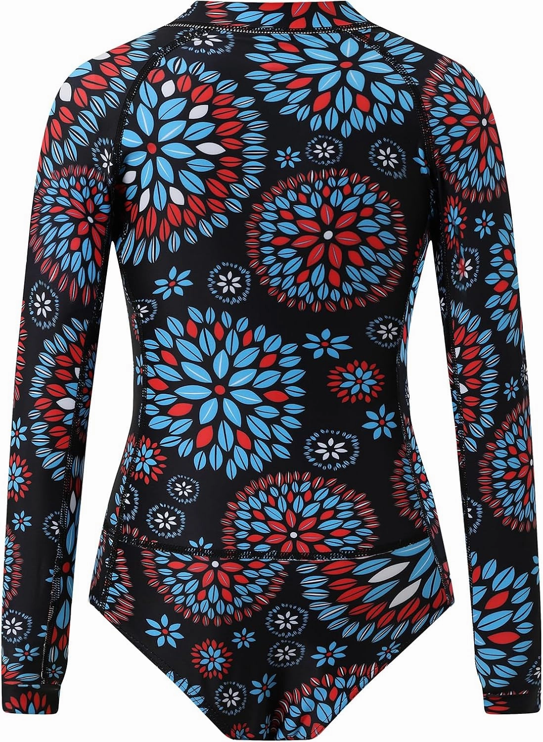 Girls Long Sleeve Rashguard Swimsuit UV Protection One-Piece Swimwear Bathing Suit