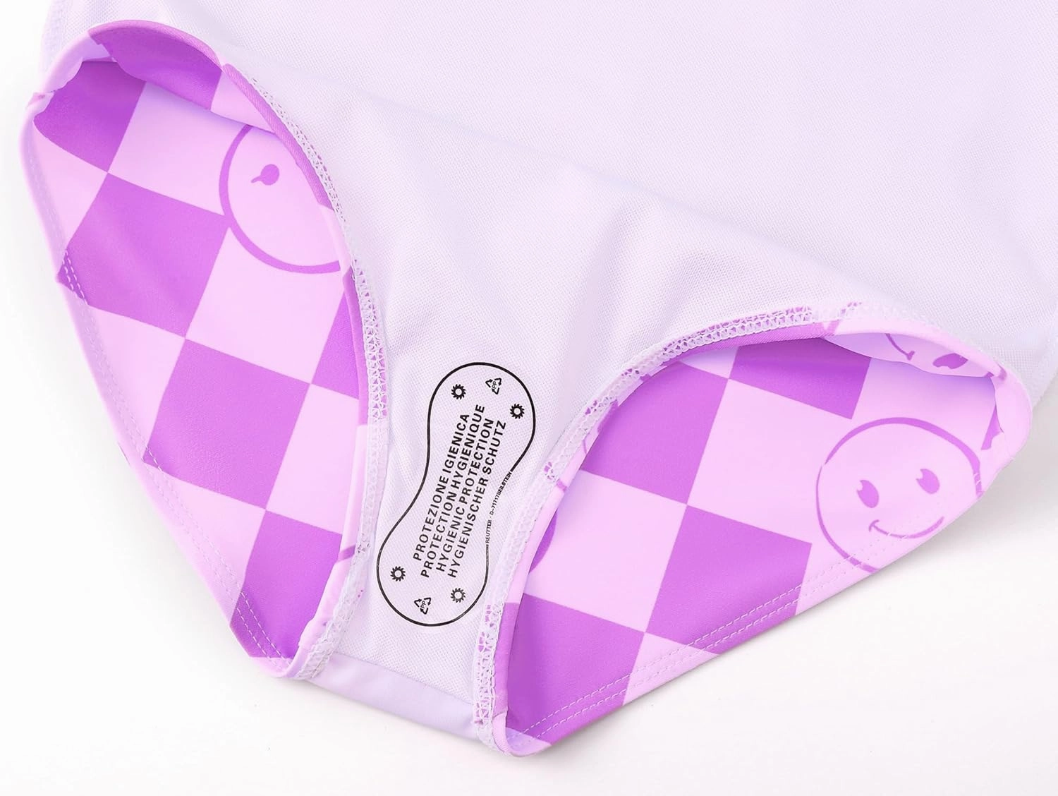 Girls One Piece Swimsuit - Adjustable Strap, Checked Face & Mermaid Print Toddler Ruffle Bathing Suit Size 2T-10