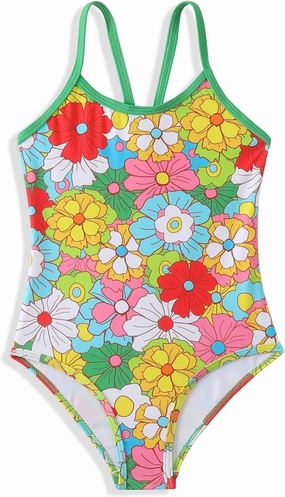 Girls One Piece Swimsuit Kids Girl Halter Quick Dry Swimwear Beach Summer Floral Bathing Suit 4-12 Years