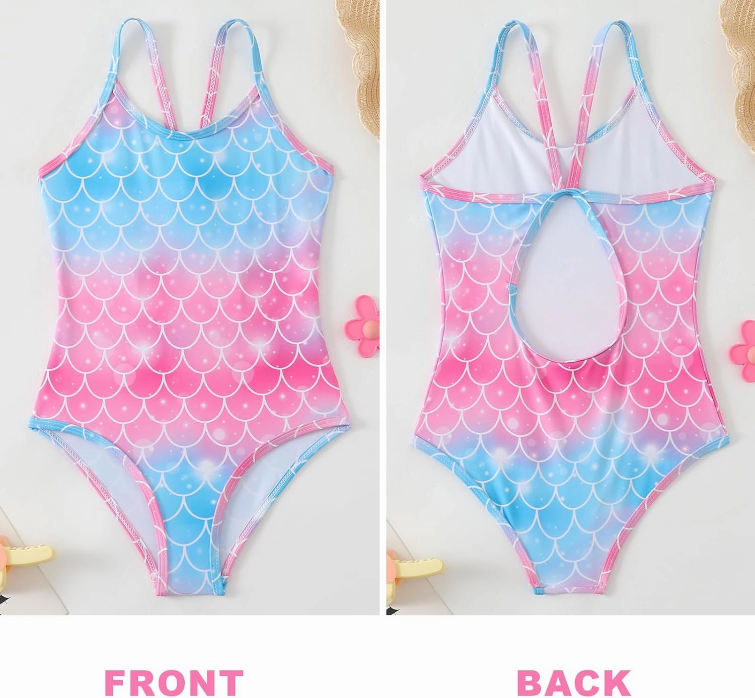 Girls One Piece Swimsuit Kids Girl Halter Quick Dry Swimwear Beach Summer Floral Bathing Suit 4-12 Years