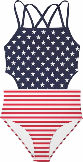Girls One Piece Swimsuits Bathing Suit for Teens Cut Out Cute Girls' One-Piece Swimwear Criss Cross for Kids Summer Beach
