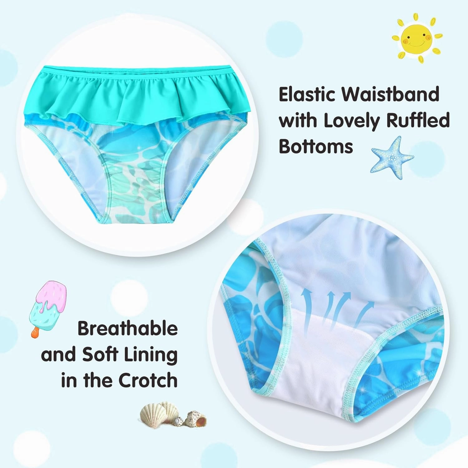 Girls Rash Guard Swimsuit Long Sleeve Tankini Sets Two Pieces Bathing Suit Swimwear UPF 50  Sun Protection