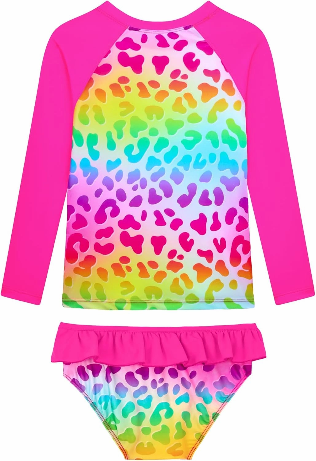 Girls Rash Guard Swimsuit Long Sleeve Tankini Sets Two Pieces Bathing Suit Swimwear UPF 50  Sun Protection