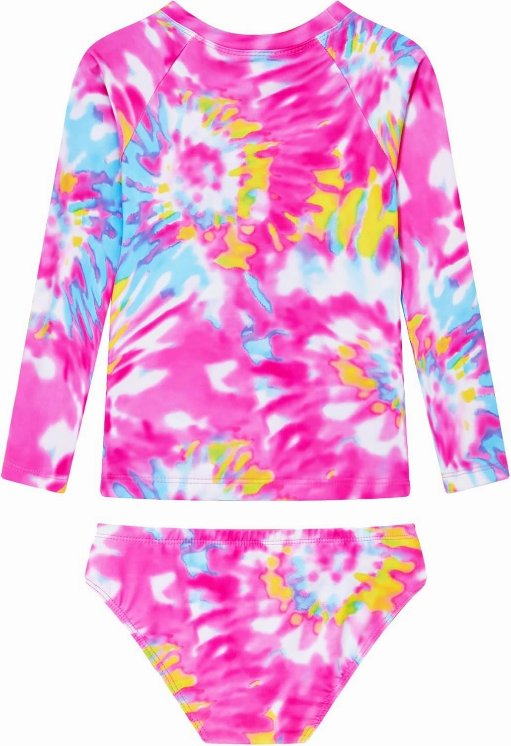 Girls Rash Guard Swimsuit Long Sleeve Tankini Sets Two Pieces Bathing Suit Swimwear UPF 50  Sun Protection