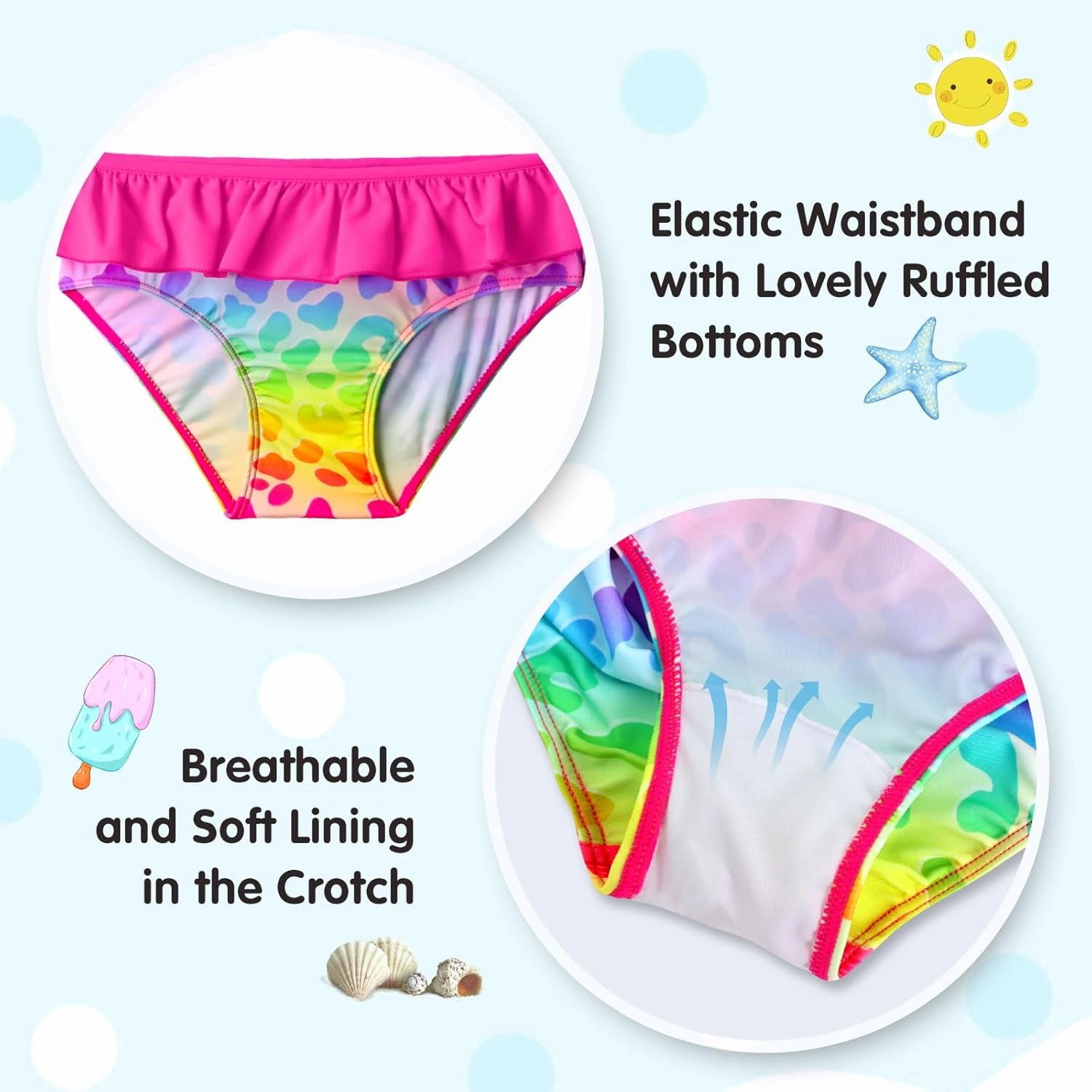 Girls Rash Guard Swimsuit Long Sleeve Tankini Sets Two Pieces Bathing Suit Swimwear UPF 50  Sun Protection